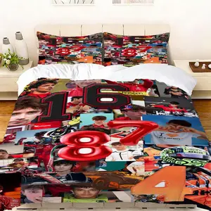 3pcs Cedar Rapids RoughRiders Hockey Team Logo Sticker Duvet Cover Set (duvet Cover + Pillowcase), All-season Bedding Set, Suitable for Bedrooms and Dormitories, Universal for All Four Seasons, Perfect Gift