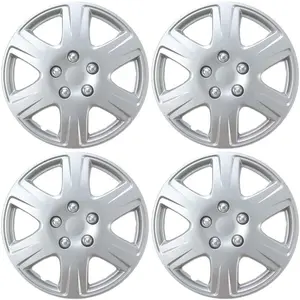 HK993 Silver 15" Hubcaps Wheel Covers for Toyota Corolla (15 inch) – Four (4) Pieces Corrosion-Free & Sturdy – Full Heat & Impact Resistant Grade – OEM Replacement, 4 Pack