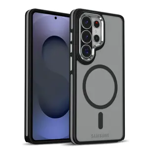 Bicolor Matte Clear For Magsafe Phone Case Samsung S26 Ultra S25 S24 S23 S22 Ultra Plus S25FE S25Edge Magnetic Shockproof Cover