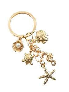 Charming Keychain Pendant, Sea Horse Starfish Shell Design, Unique Marine Life Accessory, Perfect Gift for Ocean Lovers & Beach Enthusiasts