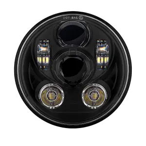 5 3/4" LED Blackout V2 Headlight for Harley® Sportster, Dyna, Softail & Indian Motorcycles®