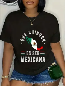 100% Cotton Mexican Pride Flag Mexicano Mexico Chingon Mujer Women Slang T-Shirt