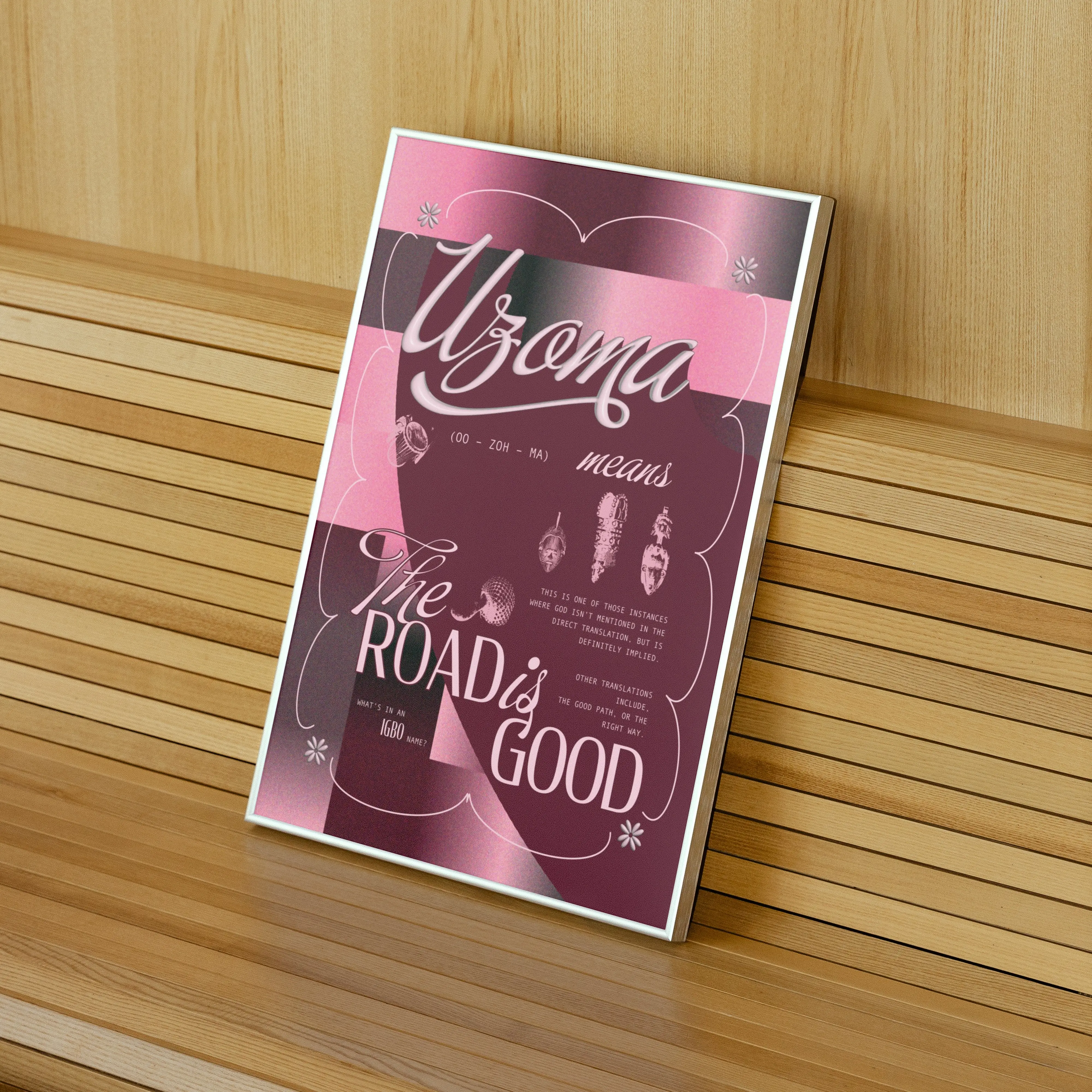 Uzoma 18x24 Poster - Decorative Wall Art with Cultural Symbolism & Personal Meaning for Room Decoration