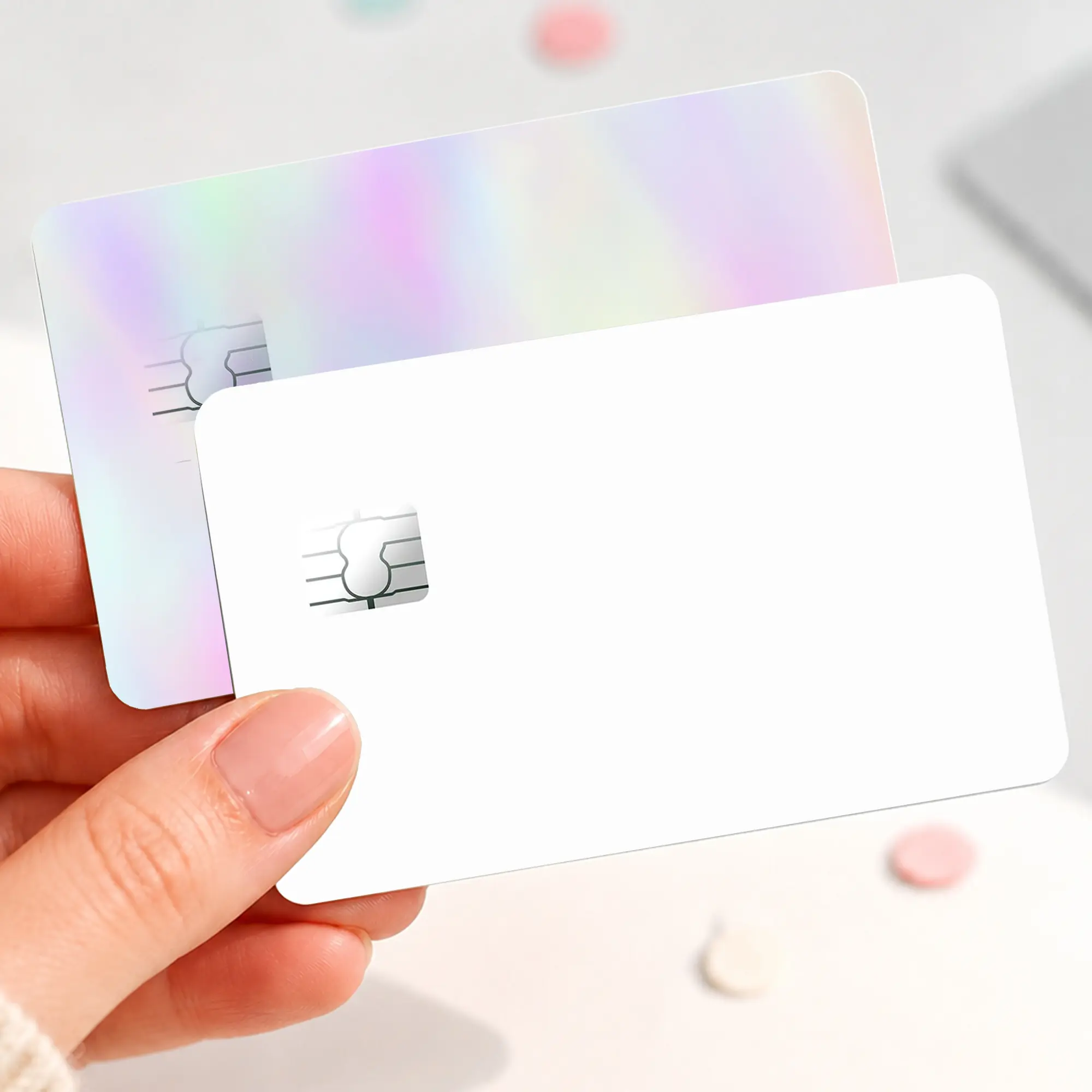 White Minimalist Card Skin Sticker, Clean Solid Color Debit Credit Card Cover, Simple Bank Card Decal, Easy Apply Wallet Accessory