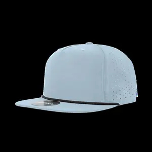 212 MAIN Dog & Cat Snapback Hat, 5-Panel High-Profile Relaxed Fit, Perforated Performance Rope Design, Model 6226-7SKYBLK, Sky & Black Color, 1-Size Fits Most