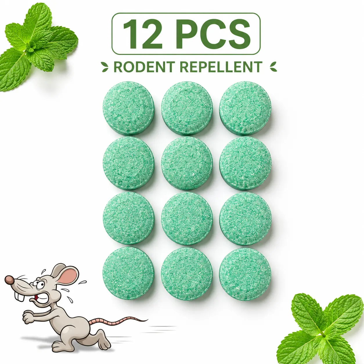 Pesticide-Free Peppermint Rodent Repellent Ball Set (12 Balls/Pack) - Non-Toxic Pet-Friendly Chemical-Free Pest Control, Natural Deterrent for Rats Mice Squirrels, Indoor & Garage Use, Indoors/Outdoors Bug Prevention