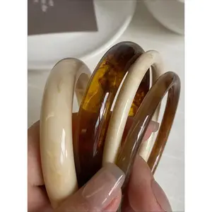 Elegant Vintage Style Acrylic Bracelets Set, Fashionable Minimalist Design, Perfect for Casual Wear & All-Season Parties, Vintage Appeal