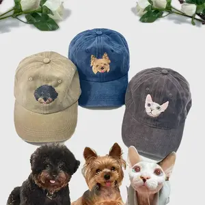 Personalized Embroidered Pet Portrait Baseball Cap