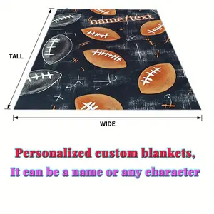Customized Retro rugby Unique and Cool Blankets Lightweight Flannel Home Furnishings Bedding Blankets Suitable for Sofa Beds Travel Camping Living Rooms Office Sofa Chairs and Beds Soft and Warm Flannel Fabric Digital Printed Blankets