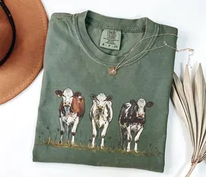 Comfort Colors Western Vintage Cows Tee Cow Lover T-shirt Funny Cow Farm Lover Farm Animal Western Cowboy Cowgirl
