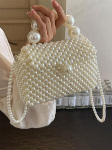 Women's Elegant Pearl Decorated Crossbody Bag, Fashionable Minimalist Shoulder Bag for Daily Used, Casual Trendy Versatile High-quality Daily Commuting Bag
