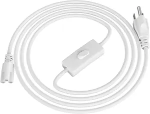 SHOPLED 5FT Plug Power Cord Connector Extension T5 T8 LED Tube Power Wire Cable with On/Off Switch 3 Prong Plug­ for LED Shop Lights Integrated Fixtures 1Pcs