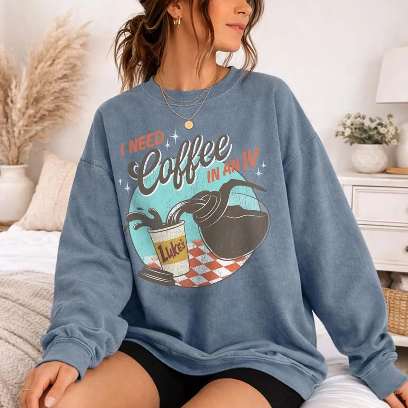Cozy Autumn Caffeine Top, Funny Morning Graphic Pullover, Everyday Fall Crewneck, Casual Coffee Apparel