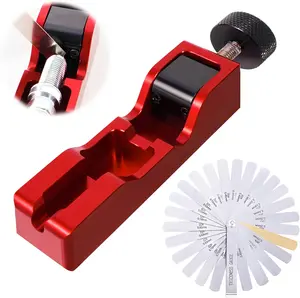 【FathersDayGift】Spark Plug Gap Caliper Tool with 32 Blade Steel Feeler Gauge,Universal Spark Plug Gapping Tool for 10mm 12mm 14mm 16mm Plugs,Auto Repair Must-Have,Save Money DIY Car Tune Up Tool for Garage Mechanics