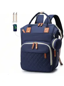 Large Capacity Baby Bag, 15+ Pockets, USB Port, Waterproof Travel Backpack for Mom & Dad