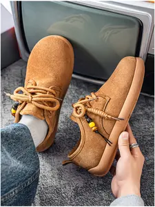 Unisex Trendy Beaded Casual Shoes: Beaded Accents, Suede Upper, Height Boost. For Daily Outings/Stylish Looks