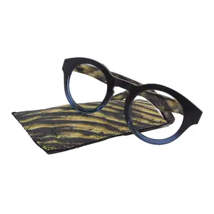 Berlin, (Blue Light Glasses) Reading, High End Readers, Magnifying Eyeglass (Black/Blue) (Round) (Thick Frame) (Over size) NY Fifth Avenue Clear