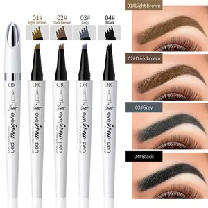 Natural hair-stroke eyebrow pencil, micro-fork tip waterproof brow pen, creates defined edges, perfect for precise filling, daily wear, and soft glam event makeup.