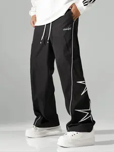 Men's Fourth-Color Star Pattern Casual Joggers with Pockets American Style Y2K Fashion Trend Comfortable Fit for Sports Jogging