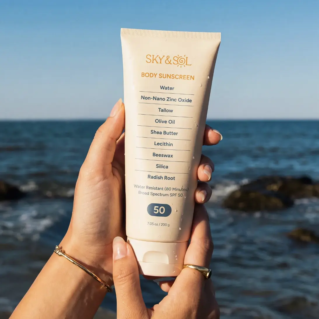 SKY & SOL XL Body Sunscreen SPF 50 (7.05 oz) (Non-nano zinc oxide, sensitive skin safe)