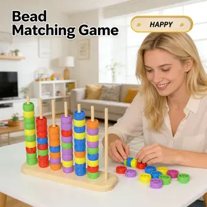 Trendy Bead Matching Toy, Multifunctional Bead Pairing Game, Hand-Eye Coordination Exercise, Color Sorting Toy, Party Essential Game