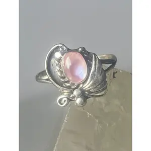 Mother of Pearl ring southwest pinky floral leaves blossom baby children women girls  b