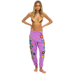 VINTAGE PATCH SWEATPANTS - NEON PURPLE