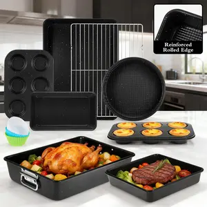 Non-Stick Bakeware Set for Home Baking, Durable Kitchenware for Cakes, Cookies & Muffins Bakeware   BakingTools Metal Steel Metal Stackable Stackable Round Steel Round
