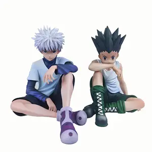 12cm Anime Figures Killua Zoldyck GON FREECSS sitting Action Figures Killua Zoldyck figurine PVC Model Collection Toy Anime Gift