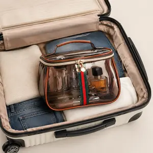 Vintage Wide Handle Makeup Bag Large Capacity Waterproof Transparent Luxury Cosmetic Toiletries Storage Gift Buy 2 Get 1 Free