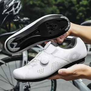 Bmuvlss Men's & Women's All-Season Cycling Shoes - Low-Top Road Bike Sneakers with Locking Mechanism, PU Upper & Rubber Sole, White/Black/Gray/Blue/Grey - Fit,  Design, Compatible with Clipless Pedals for Training, Mountain & Road Cycling - Dura