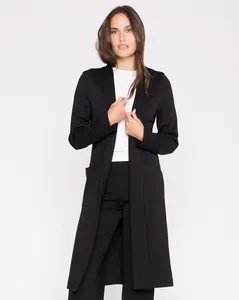 Black Ponte Knit Smoking Jacket