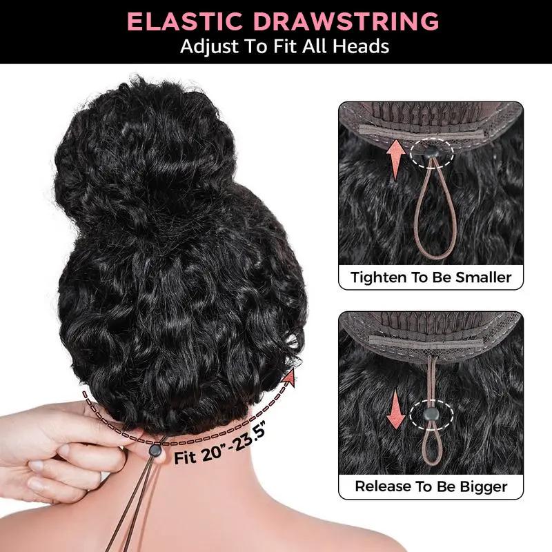 [WEAR GO HALF WIG] URody Highlight Burmese Curly Half Wig 200% Density InvisiFit Strap Flip Over Wig