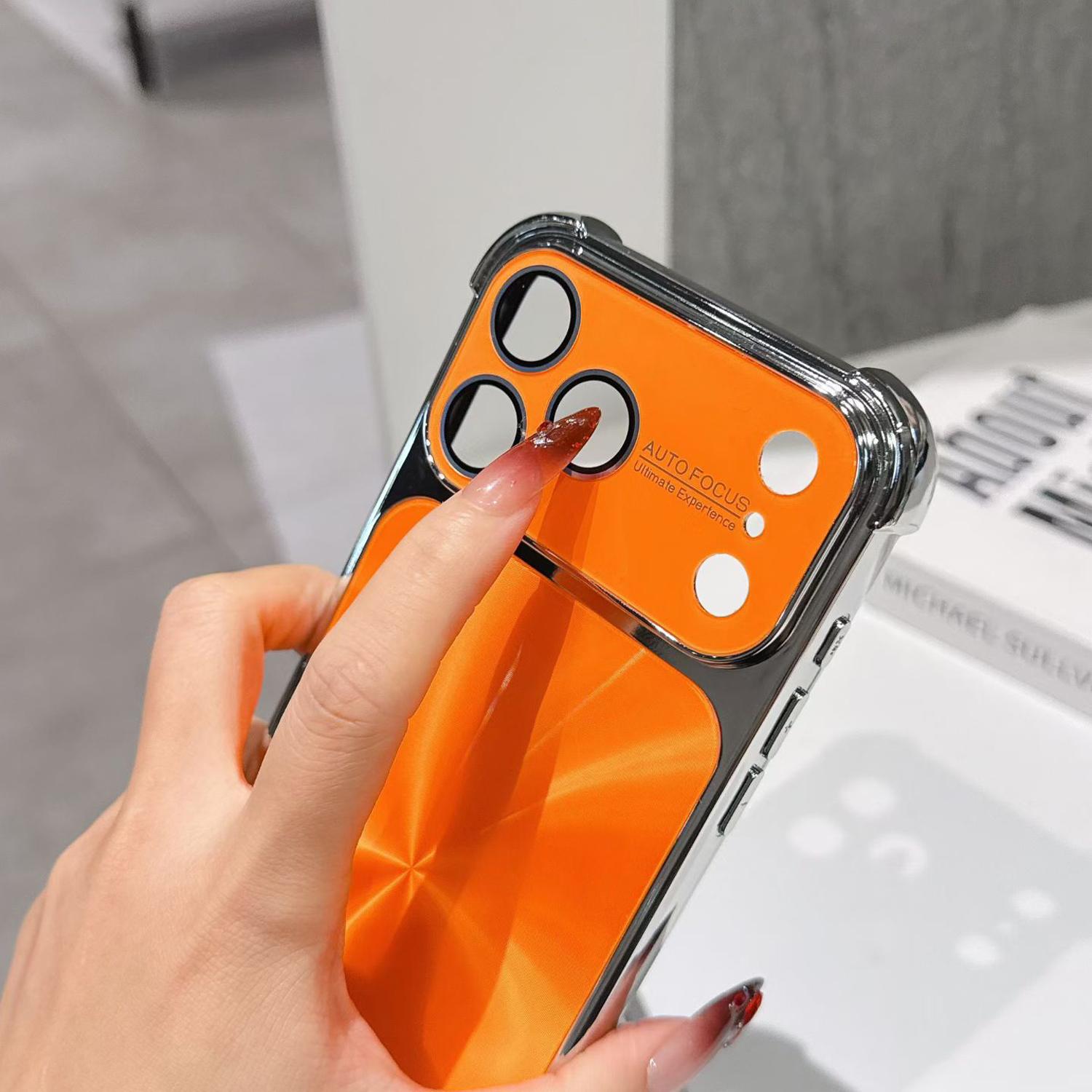 Shockproof CD-Texture Case for iPhone 17 Pro Max 16 15 14 13, Luxury Bling Electroplating Laser Phone Case Quad-Corner Drop-Proof Case with Lens Protector