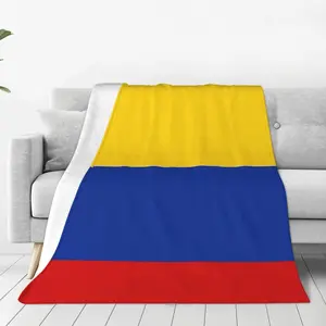 Cute Colombia Flag Blankets Soft Comfy Flannel Blanket Throws 80"x 60" for Bed, Couch,Sofa,Office, Camping