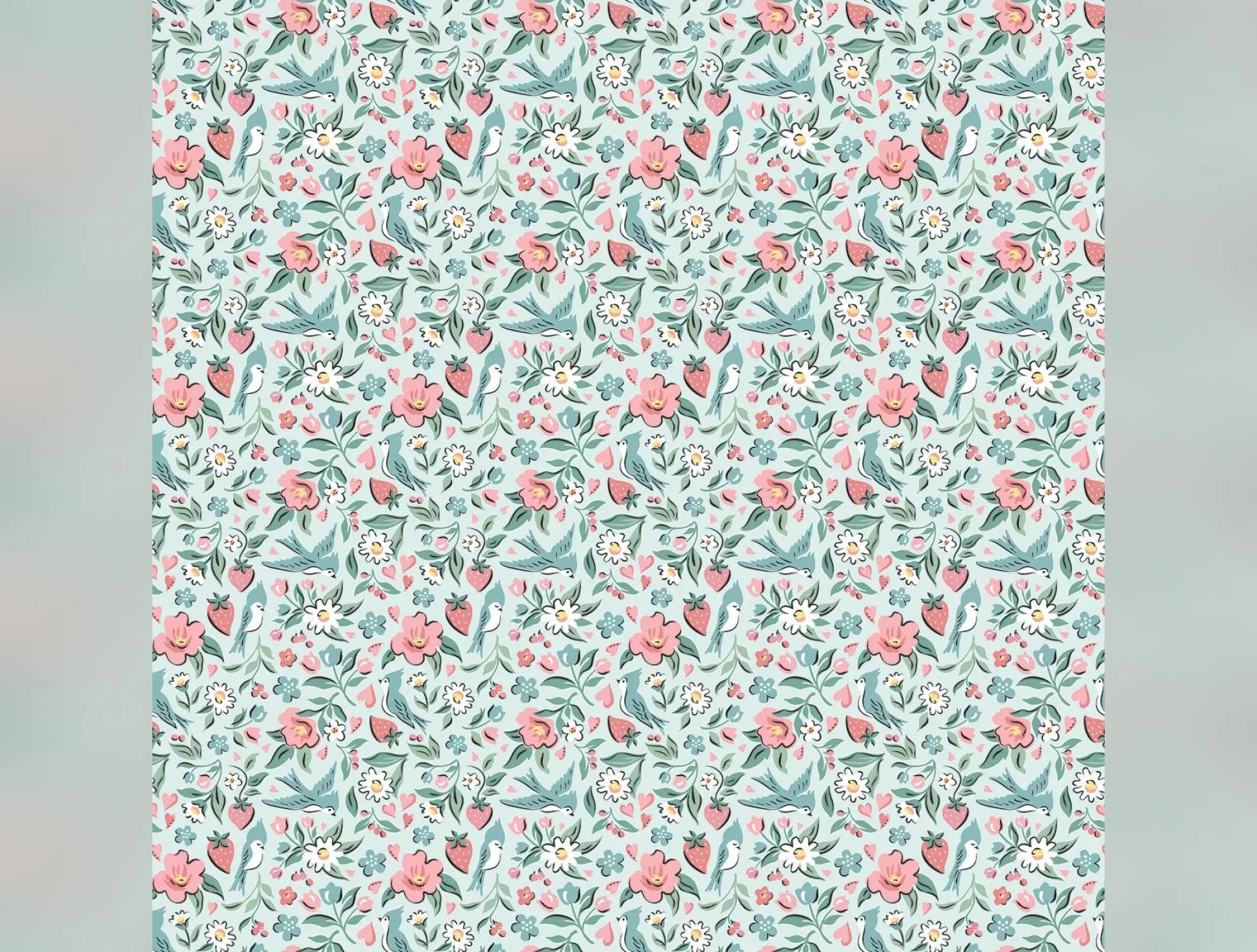 Granny's Sewing Room | Bluebirds & Berries - Blue by Sheri McCulley for Poppie Cotton | GS25902