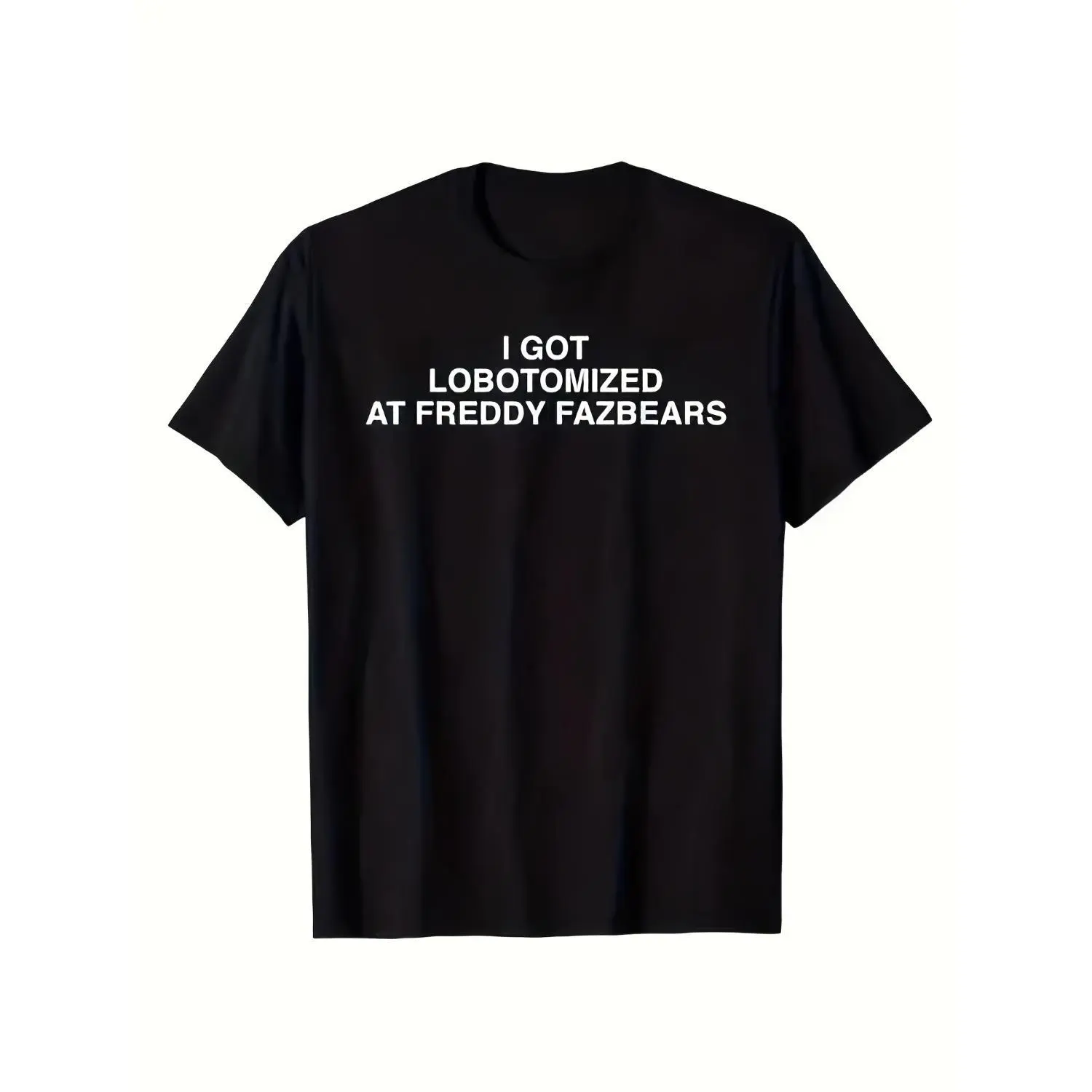 Streetwear Graphic Tshirt for Men with 'I Was Skullcapped by Fazbear' Print, Funny Cotton Shortsleeve Crew Neck Top