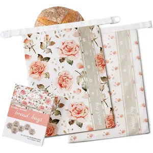 Beeswax Bread Bags 2-Pack,  XL 13x17 Inch For Sourdough & Homemade Bread,  Cotton & Beeswax To Keep Bread Fresh,  Freezer Safe,  For Bakers