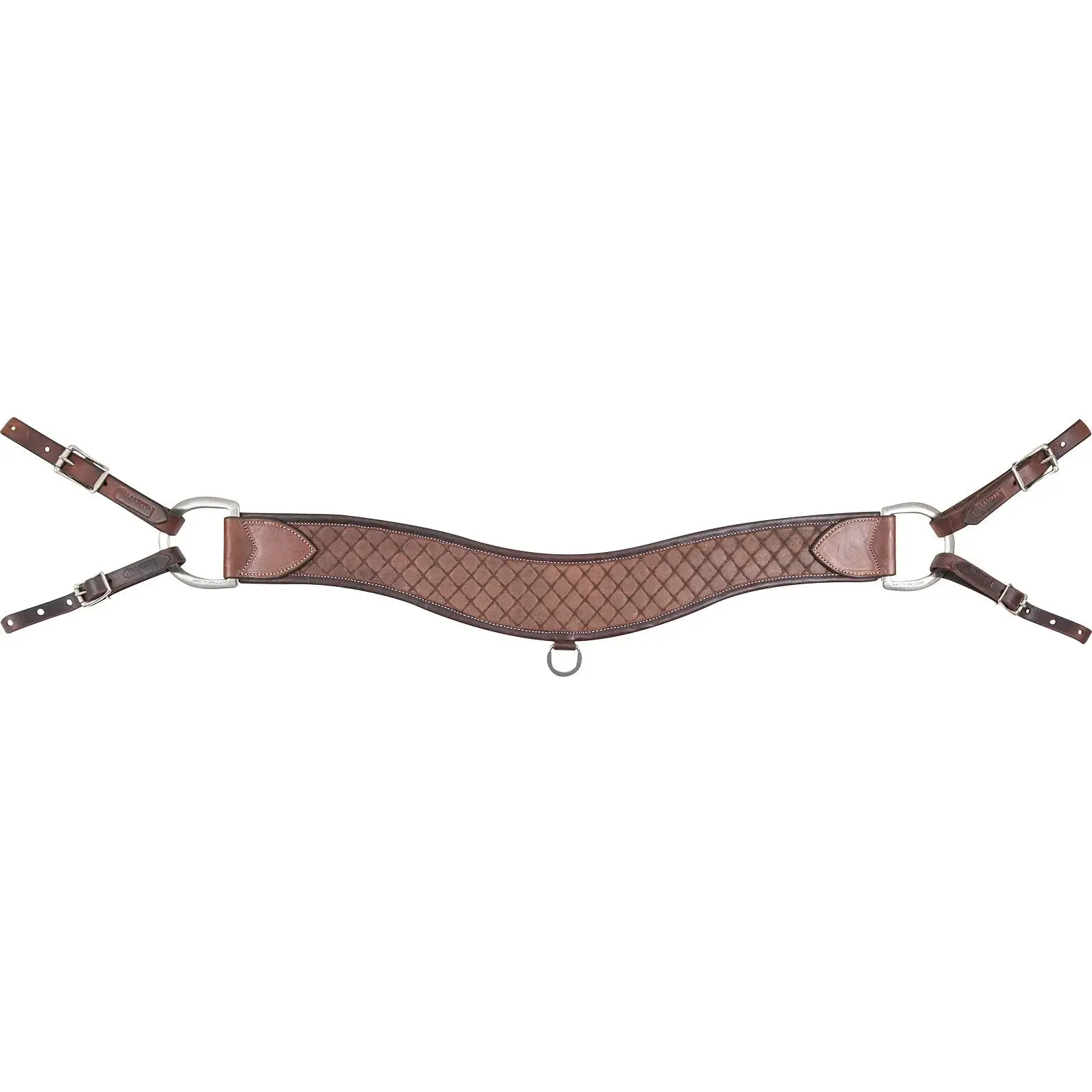 Martin Saddlery 4-inch Steer Roper Breastcollar - Wrapped with Quilted Tooling, Hand-Oiled Leather - 4" Width