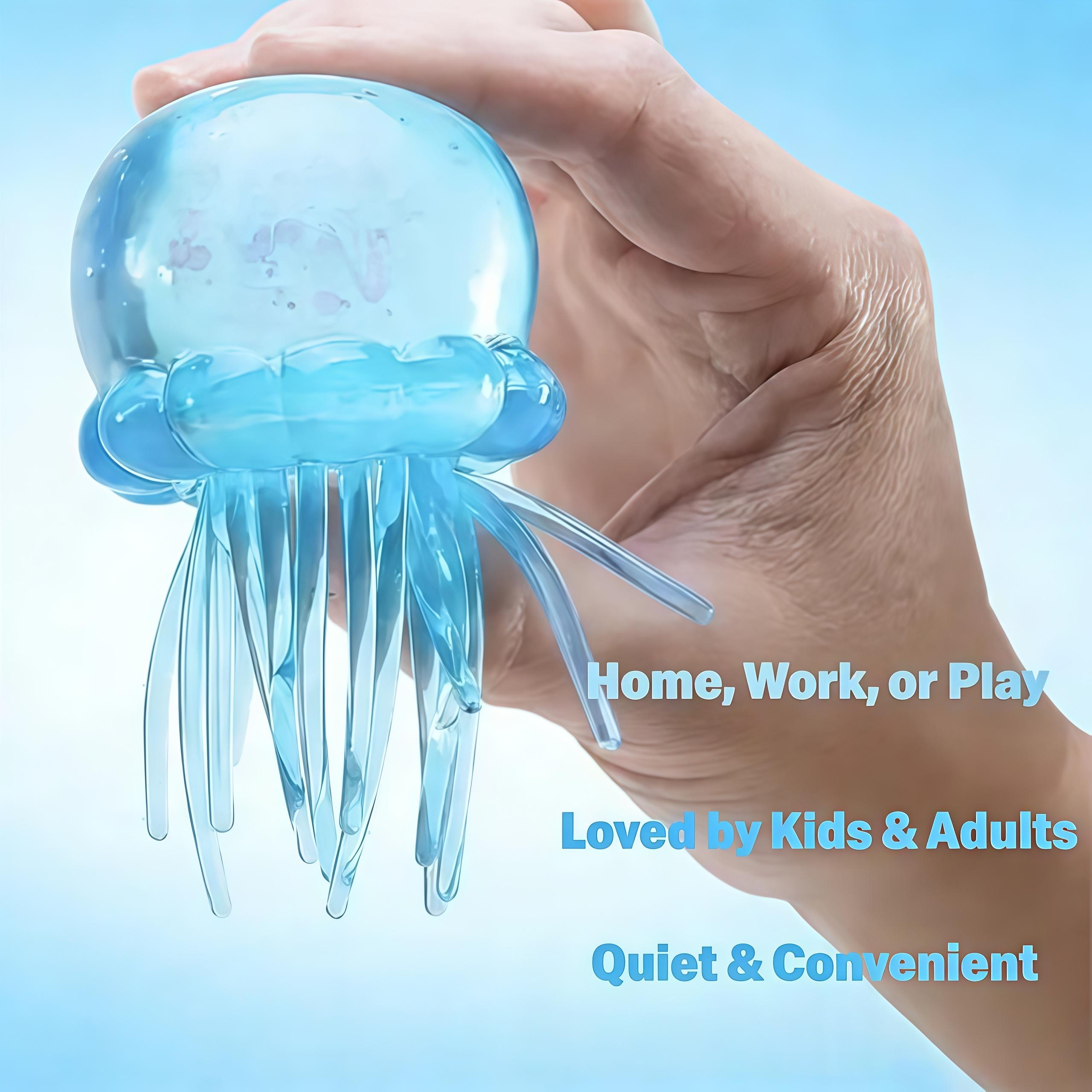 Jellyfish Squeeze Stress Ball, Soft Fidget Toy for Anxiety Relief, Quiet Sensory Play for Kids & Adults