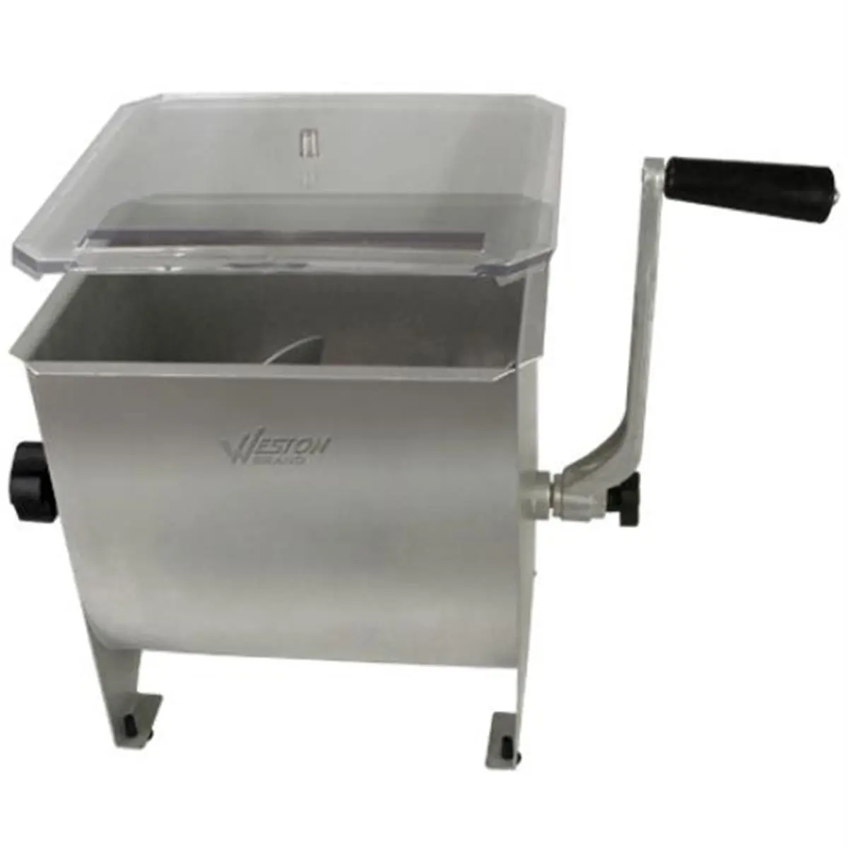 Weston Professional Series Manual Hand-Cranked Meat Mixer - 20 lbs Mixing Tub Food Processor, Stainless Steel Meat Stuffing Machine, Removable Blade, Spice Slot, Kitchen Supplies, 1-Year Limited Coverage