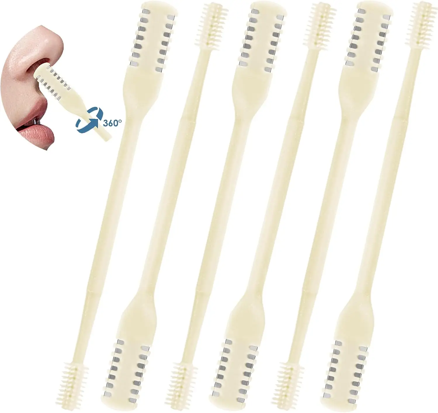 5 Pcs 2-in-1 Nasal Hair Cutter, Upgrade Double Sided Nose Hair Knife, 360° Nostril Hair Remover Tool, Nose Hair Trimmer for Men, Nasal Hair Cutter for