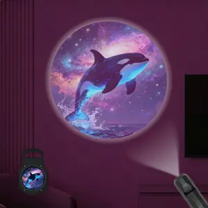 2D Flat, 1 pc, Cosmic Orca & Galaxy Nebula Pattern, Portable LED Pattern Projector Light, USB Interface, 360° Rotation, Suitable for Stargazing & Ocean Themed Decor, Ideal for Bedroom & Study, A Perfect Gift for Stargazers & Marine Life Enthusiasts