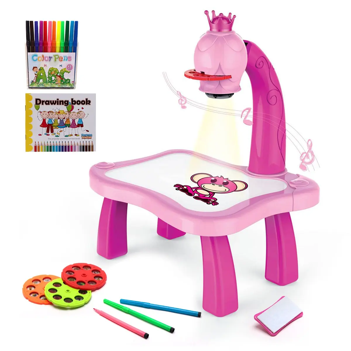 Projection Drawing Table Multi-Functional Art Board with Project Templates, Creative Educational Toy for Kids Aged 3+ Activity Table
