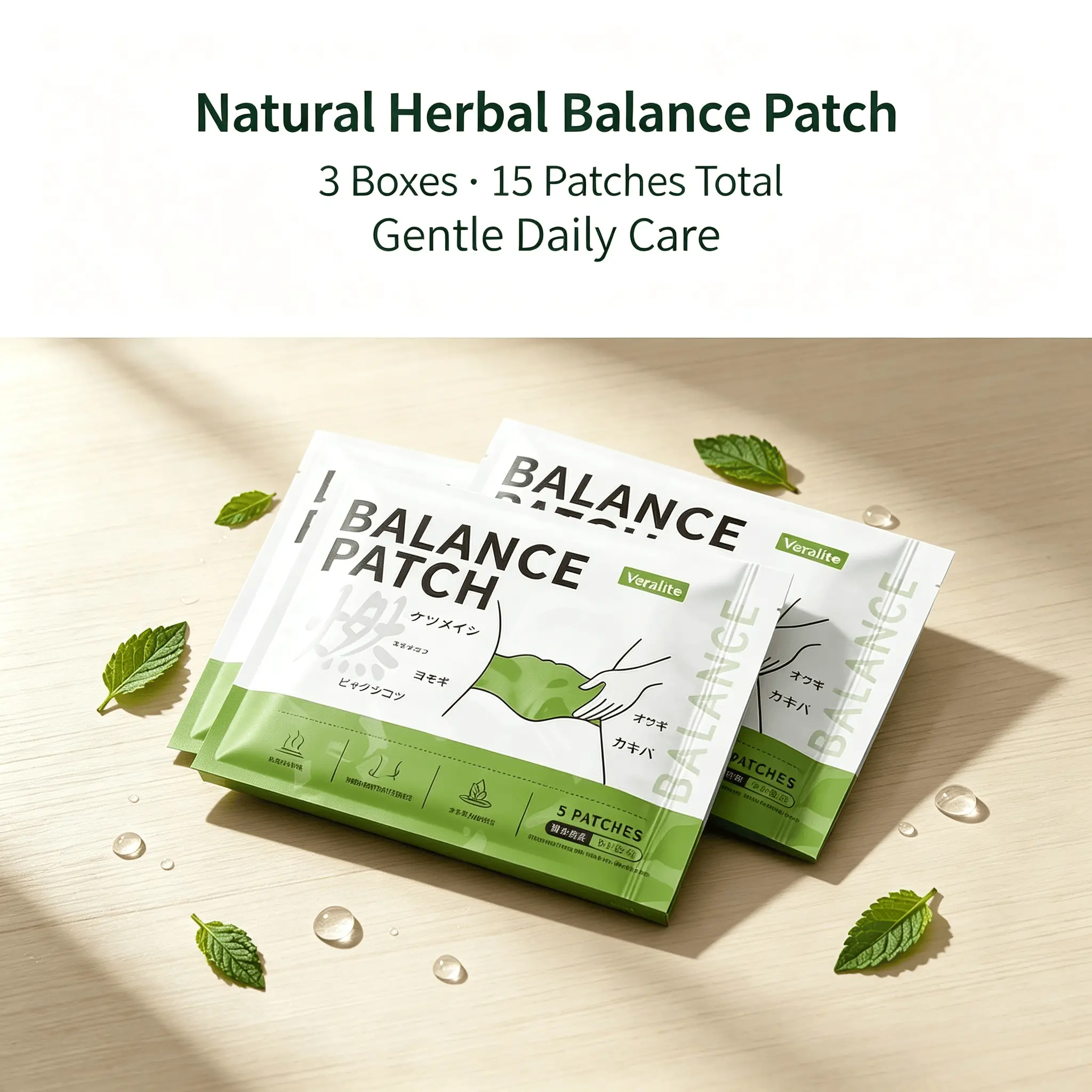 Herbal Heat Patches - Botanical Adhesive Body Stickers with Ginger, Thermal Warm 2-Hour Relaxing Portable Heat Pad for Daily Self-Care, 5 Patches per Box