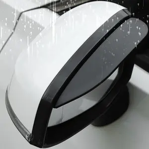 2PC Side Mirror Visor Rain Guards,Car Rear View Mirror Rain Cover,Silicone Rain Shield,Mirror Cover Rubber Visor Guard(Solid-Black,2Pack)
