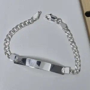 Baby Bracelet for Kids under 3yrs old Silver .925 Cuban Bracelet with Secure Clasp and Stylish Chain Design