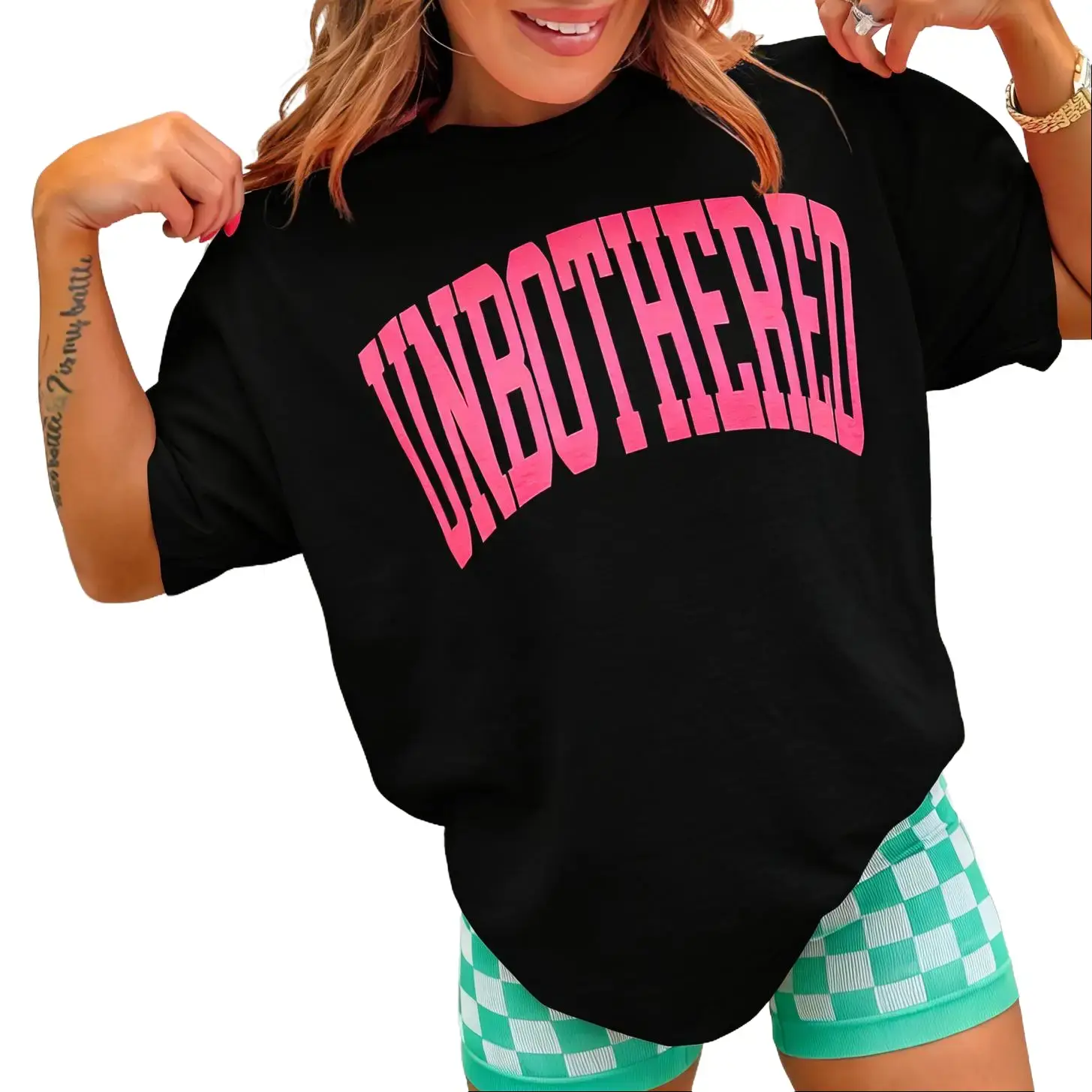 Varsity Unbothered Graphic Tee, Trendy Aesthetic Viral T-shirt, Streetwear Y2K Casual Top, Effortless Style, Fashion Statement, Must-Have for Summer Outfits