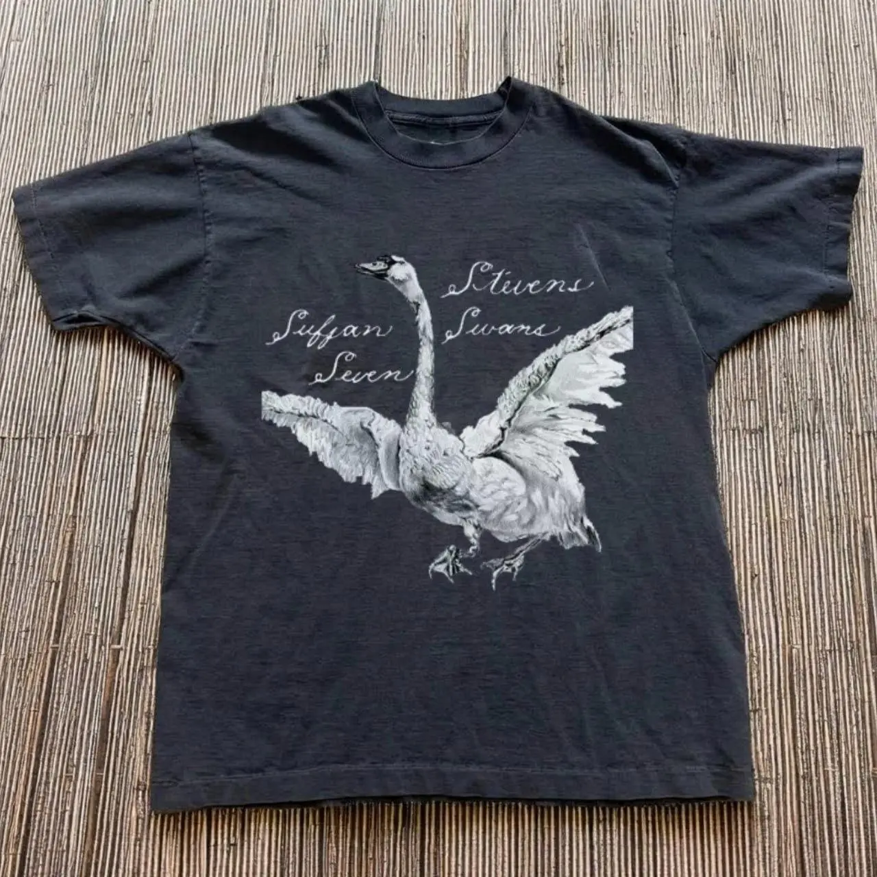 Sufjan Stevens Swans Tour T-Shirt  Cotton Fabric Tops