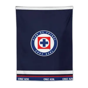 Cruz Azul Soccer Team Tapestry Mexican Football Club Logo Wall Hanging for Bedroom, Man Cave & Fan Room Decor